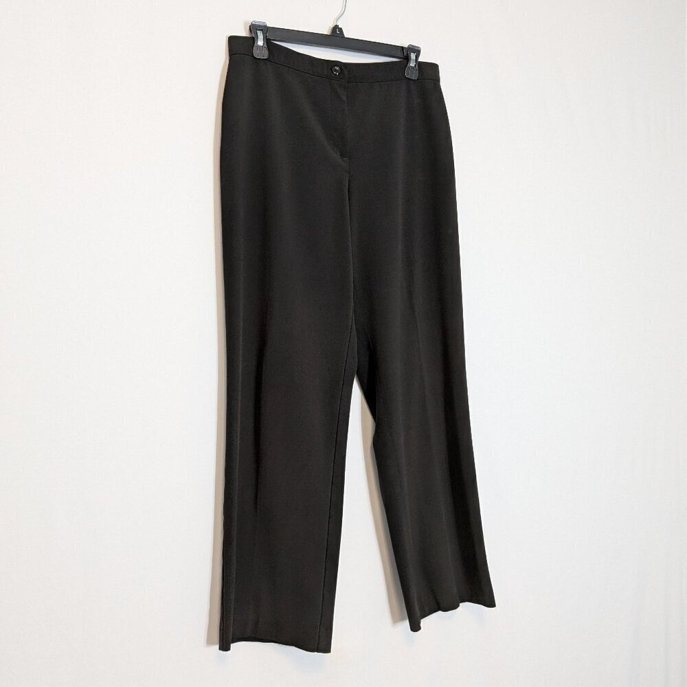 BRIGGS NEW YORK Petite, Black Mid-Rise Front Zip Career Pants; Size 10P